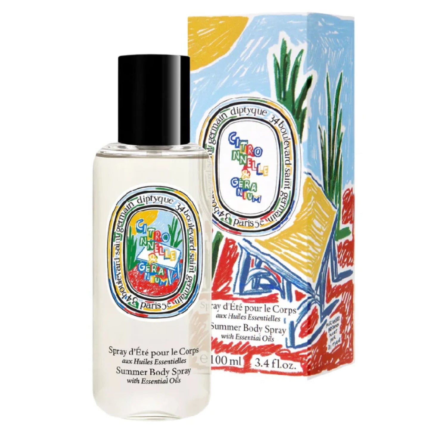 Diptyque Citronnelle Lemongrass &amp; Geranium Summer Body Spray 100ml