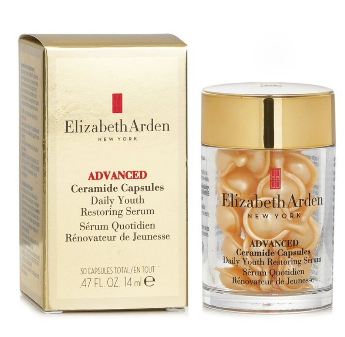Elizabeth Arden Ceramide Capsules Daily Youth Restoring Face Serum 30pcs/ Daily Youth Restoring Eye Serum 30pcs
