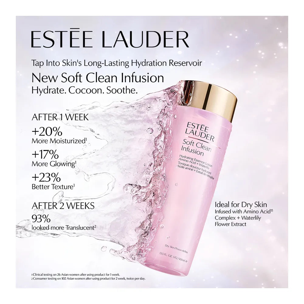 Estée Lauder Soft Clean Infusion Hydrating Essence Lotion with Amino Acid + Waterlily 400ml