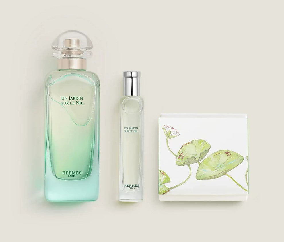 Hermes Un Jardin sur le Nil Eau de toilette gift set 100ml+15ml+50g