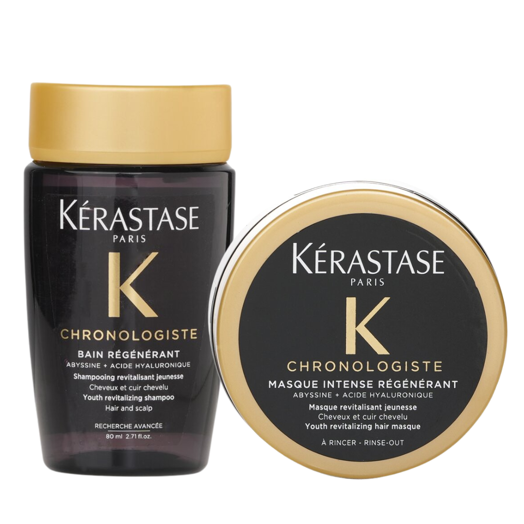 Kerastase Chronologiste Travel Kit - Bain Regenerant Youth Revitalising Shampoo 80ml + Masque Intense Regenerant 75ml