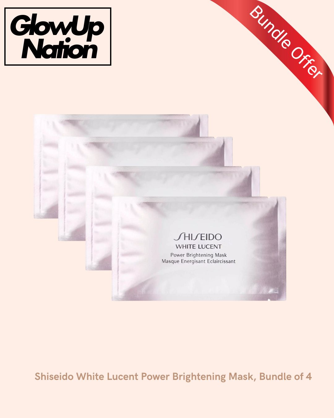 Shiseido White Lucent Power Brightening Mask, Bundle of 4